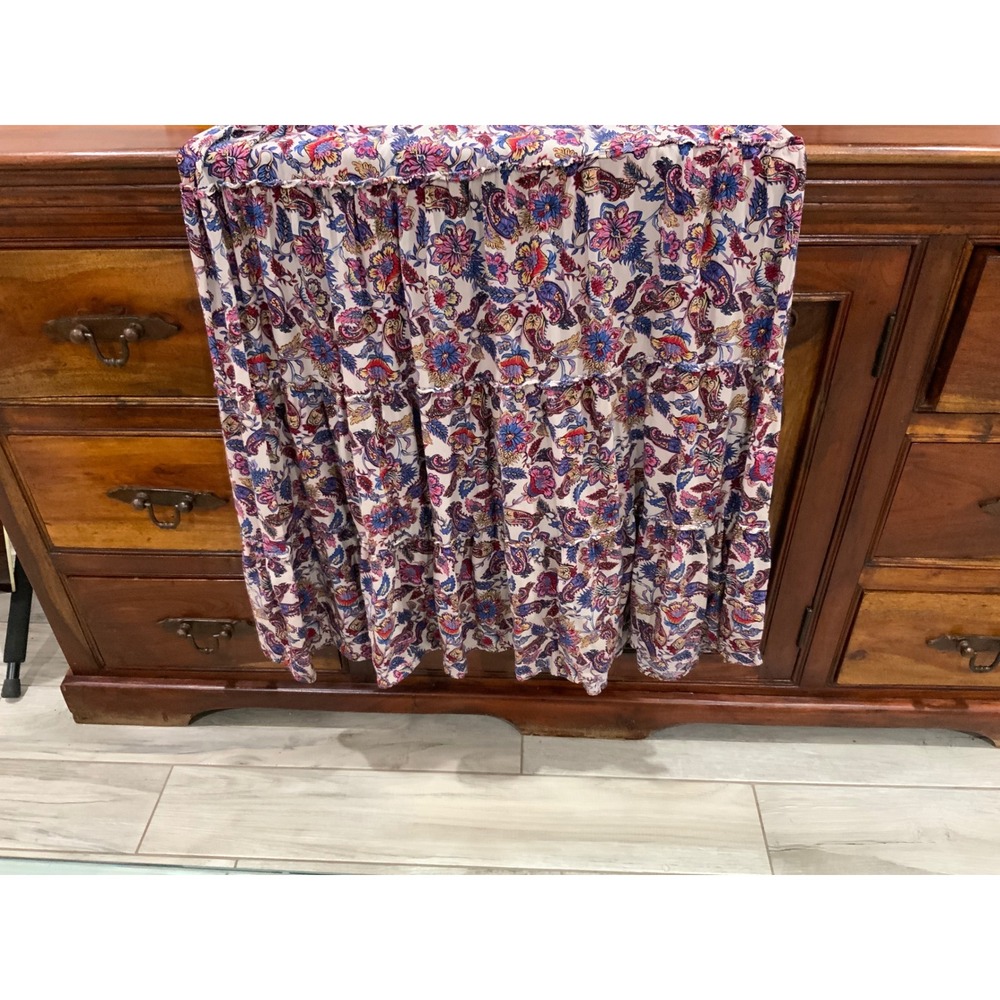 Natural Life Womens Mixed Floral Paisley Tiered Maxi Dress Purple Pink Size M - Picture 6 of 10